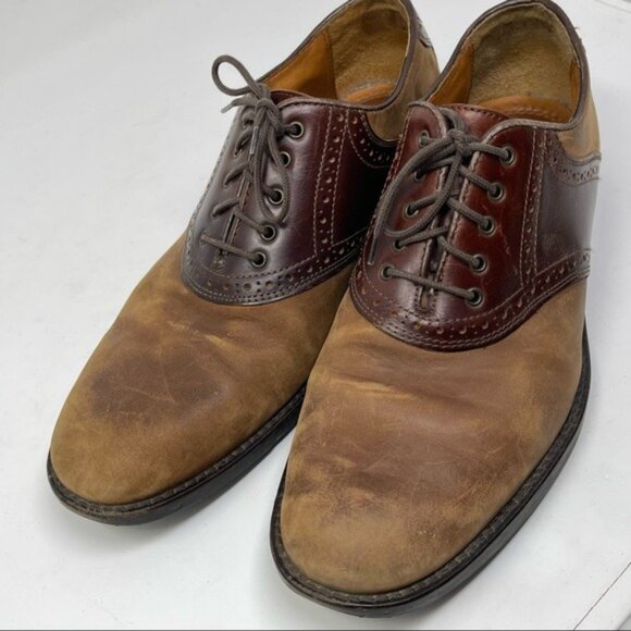 Johnston Murphy Tabor Saddle Shoes Brown Leather Oxfords 20-1032 size 9.5 main image 9